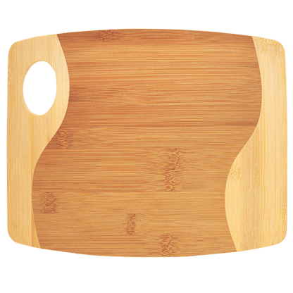 Bamboo 2-Tone Cutting Board w/Handle
