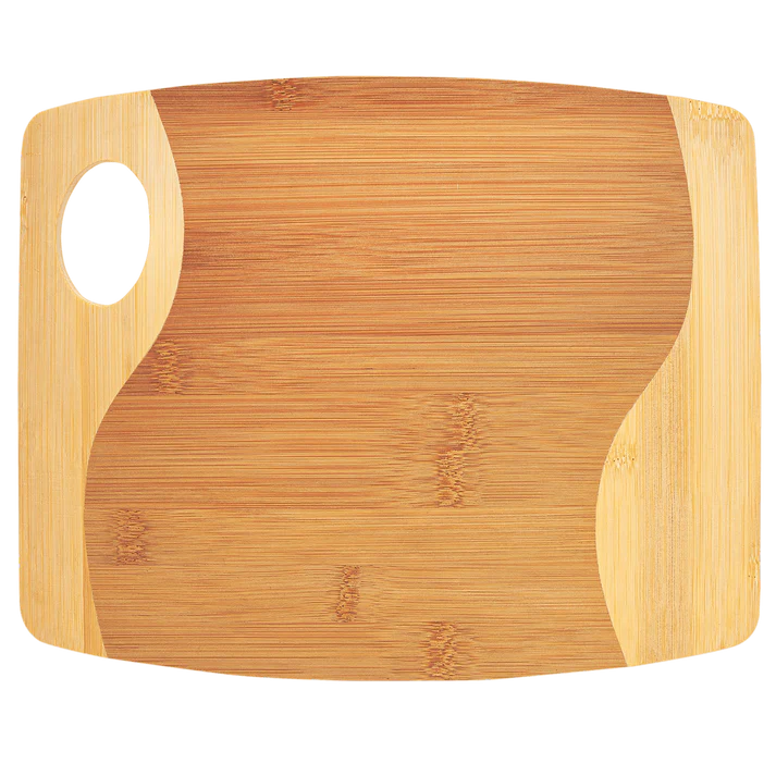 Bamboo 2-Tone Cutting Board w/Handle