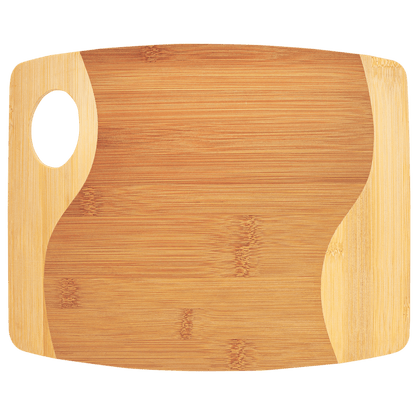 Bamboo 2-Tone Cutting Board w/Handle